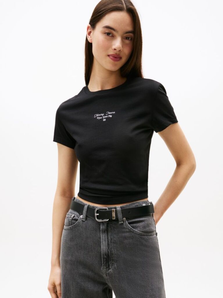 Black Logo Jersey Slim T-Shirt  Women