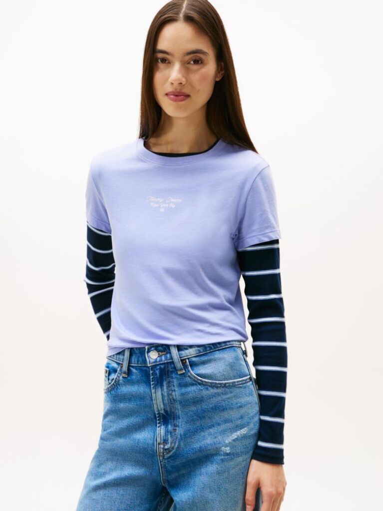 Blue Logo Jersey Slim T-Shirt  Women