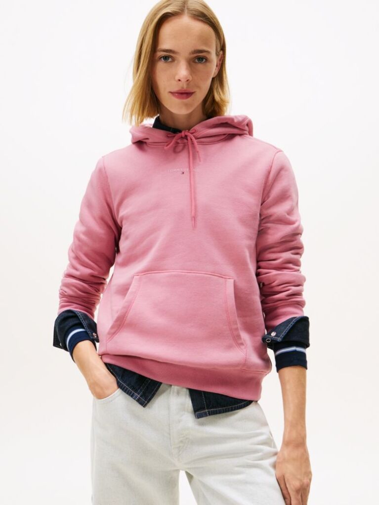 Pink Linear Logo Fleece Hoody  Women