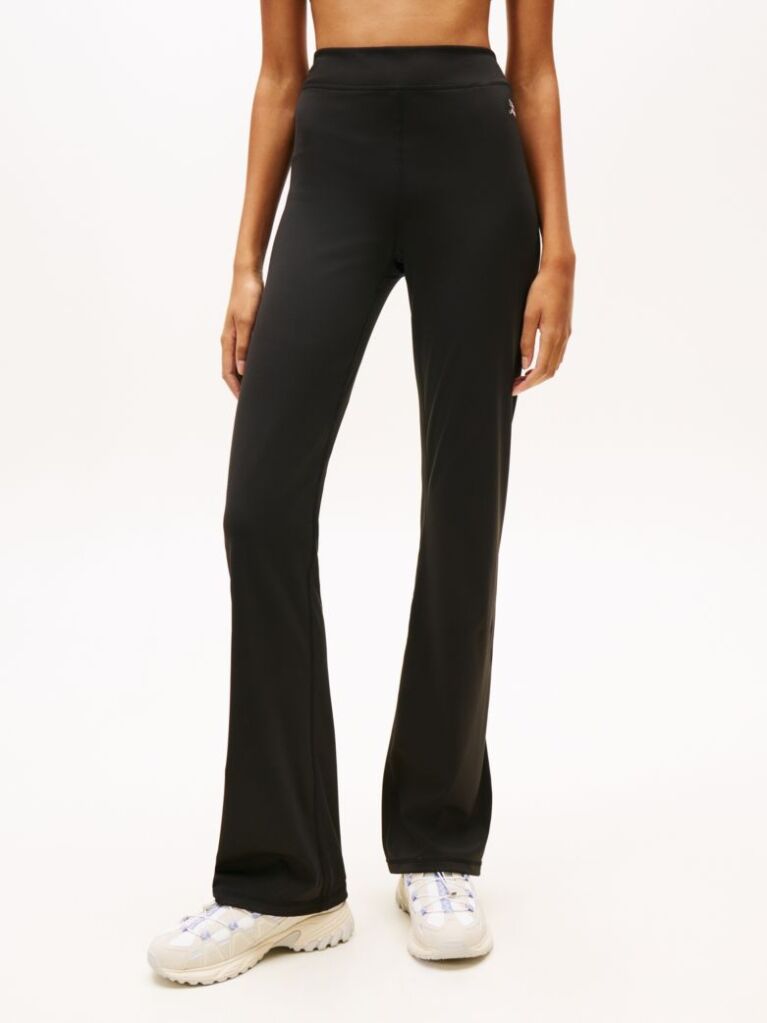 Black Logo Slim Kick Flare Leggings  Women