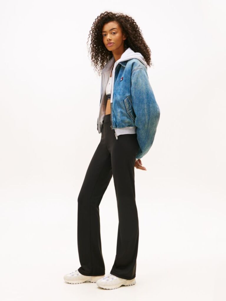 Black Logo Slim Kick Flare Leggings  Women