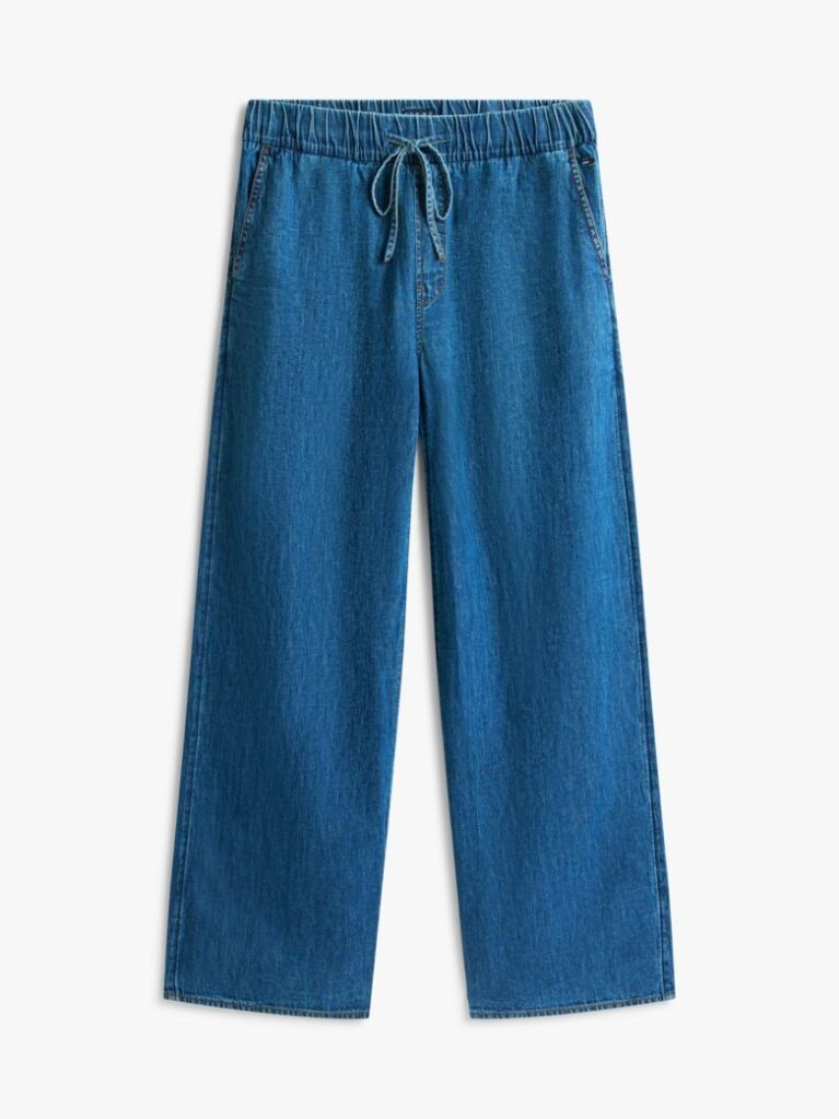 Denim Chambray Denim Loose Drawstring Trousers  Women
