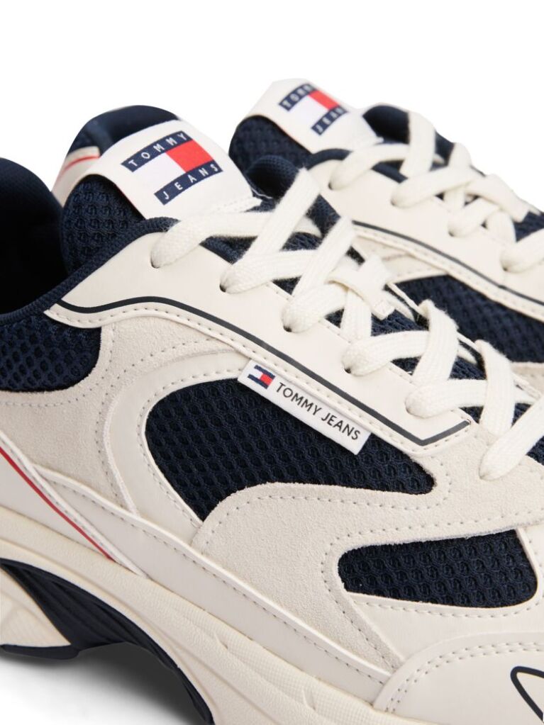 Multi Colour-Blocked Mixed Texture Trainers  Men