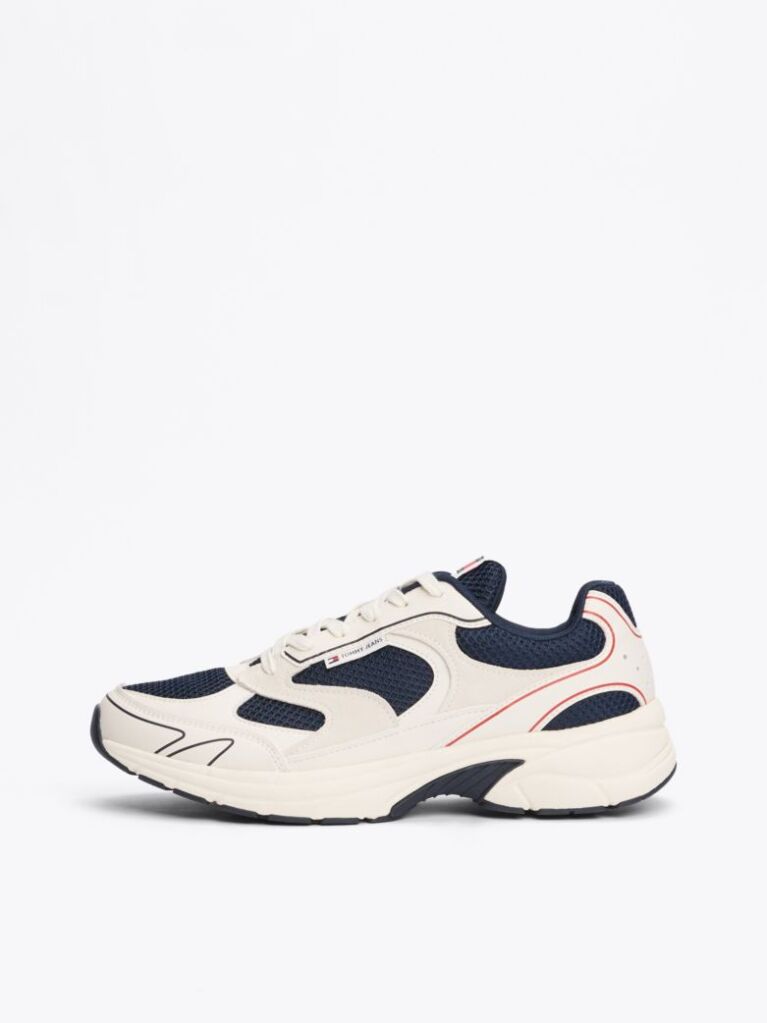 Multi Colour-Blocked Mixed Texture Trainers  Men