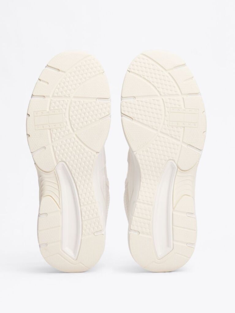 Beige Colour-Blocked Mixed Texture Trainers  Men