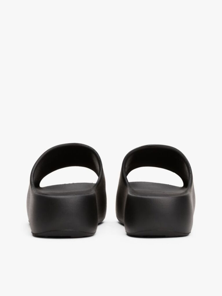 Black Logo Platform Pool Slides  Women