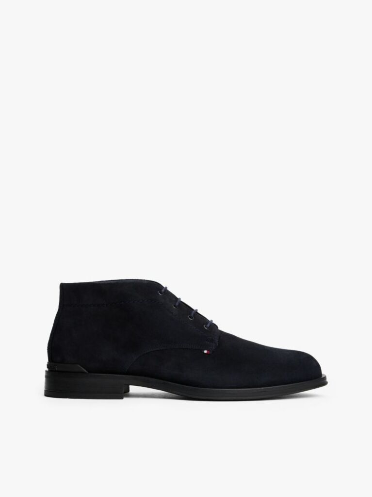 Blue Suede Lace-Up Boots  Men