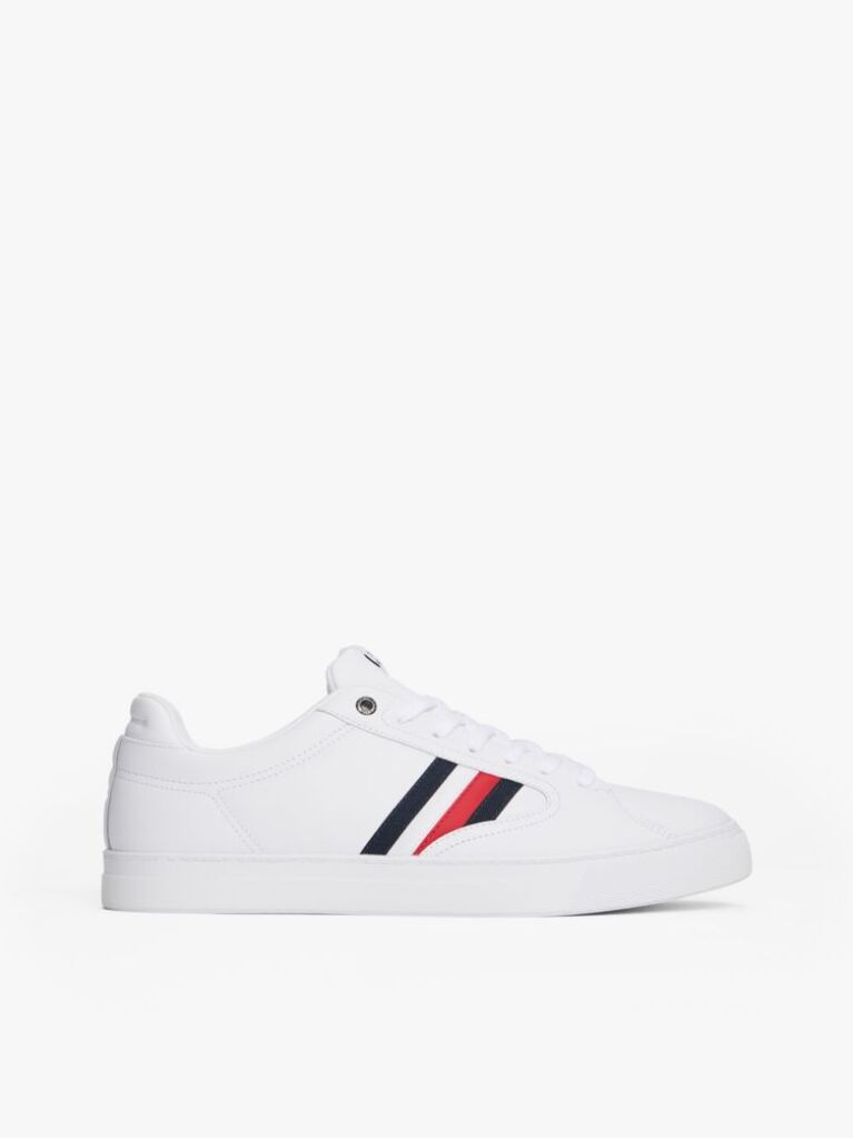 White Icon Signature Tape Court Trainers  Men