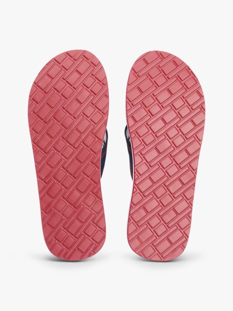 Blue Webbing Strap Logo Flip-Flops  Men