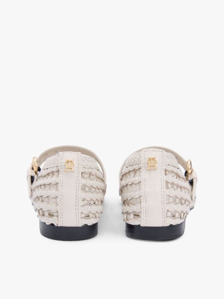 Beige Woven Mary Jane Ballerinas  Women