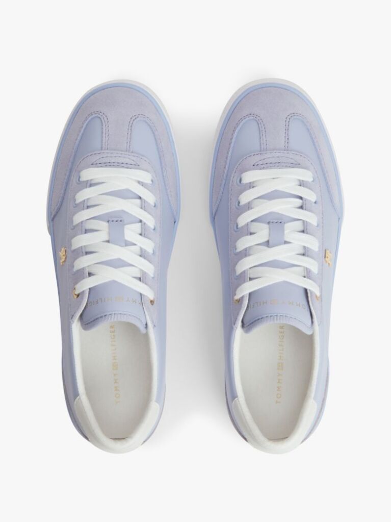 Blue Leather TH Monogram Vulcanised Trainers  Women