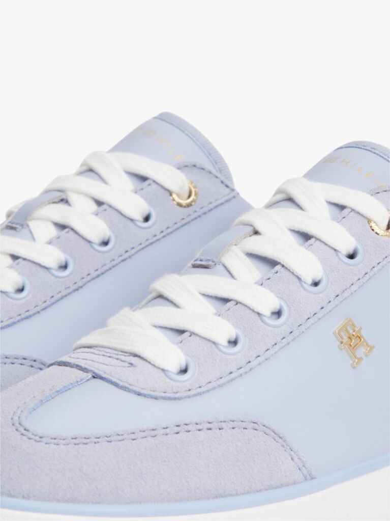 Blue Leather TH Monogram Vulcanised Trainers  Women