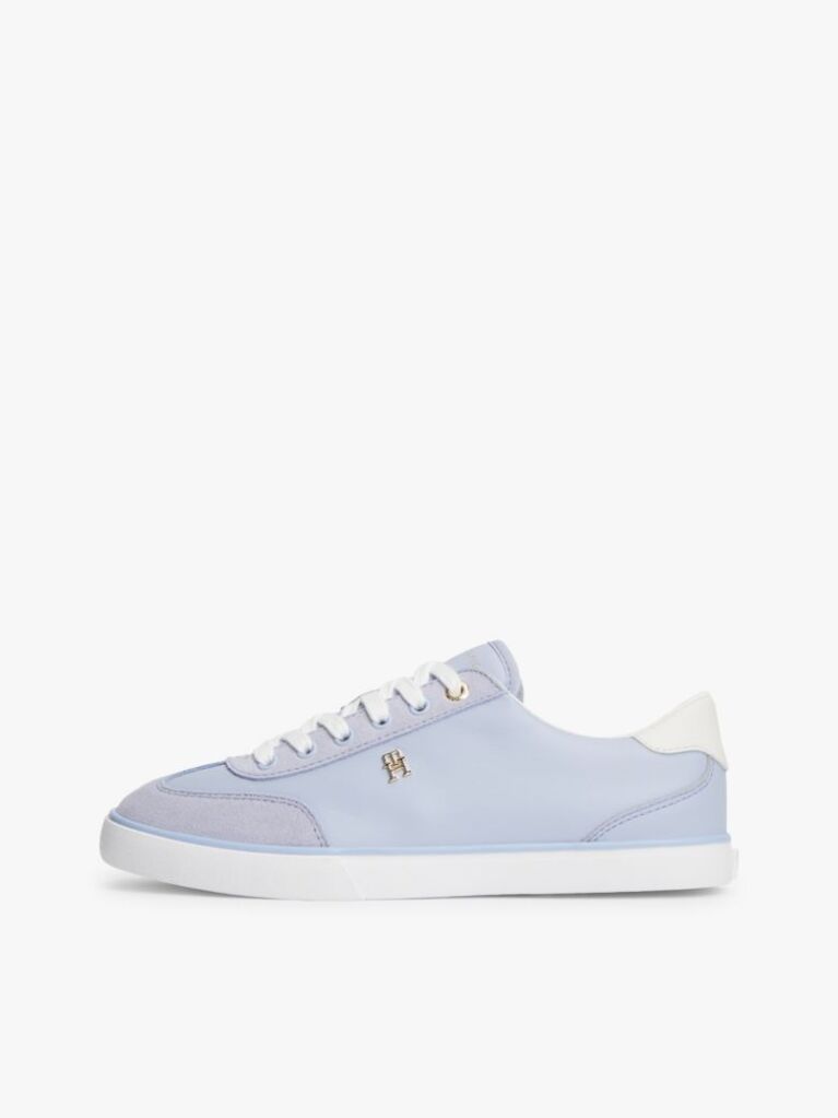 Blue Leather TH Monogram Vulcanised Trainers  Women