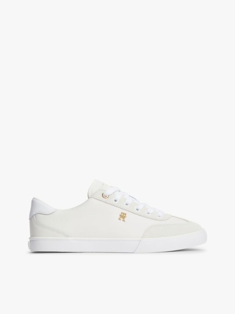 White Leather TH Monogram Vulcanised Trainers  Women