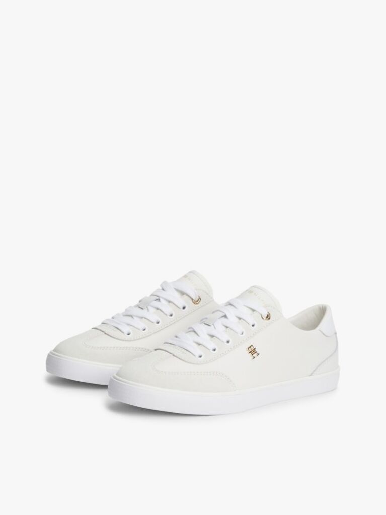 White Leather TH Monogram Vulcanised Trainers  Women