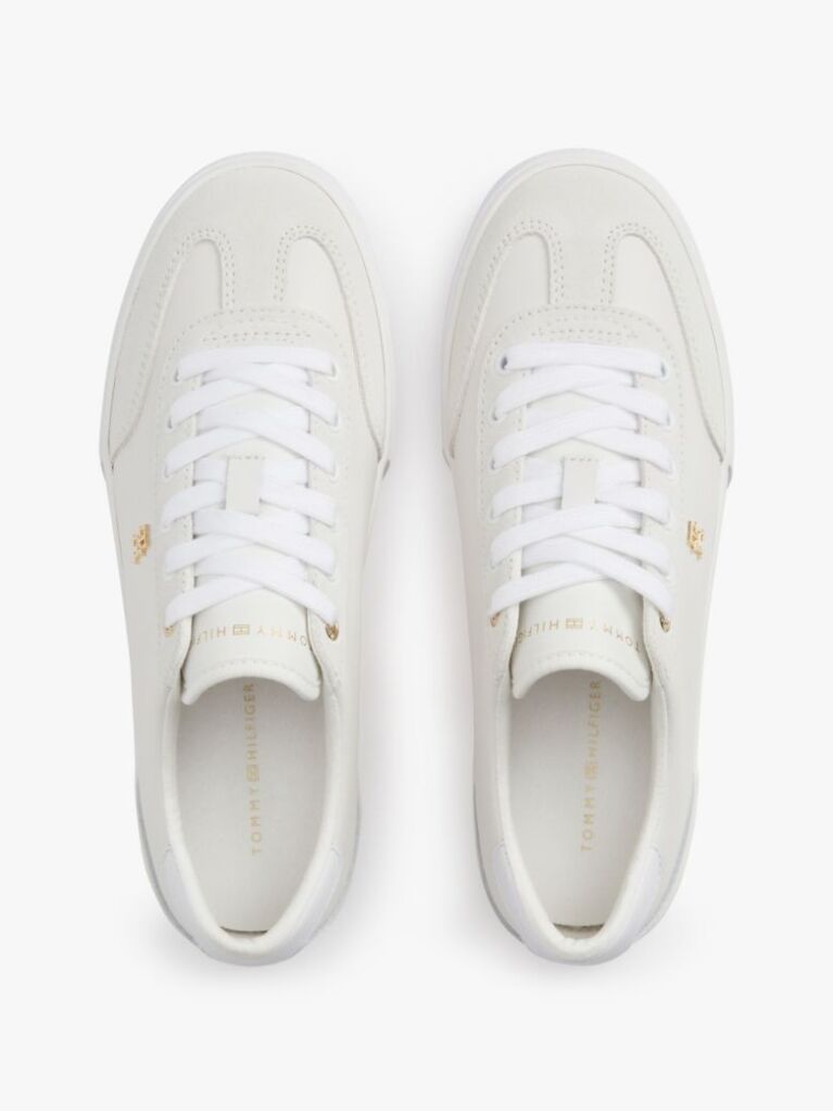 White Leather TH Monogram Vulcanised Trainers  Women