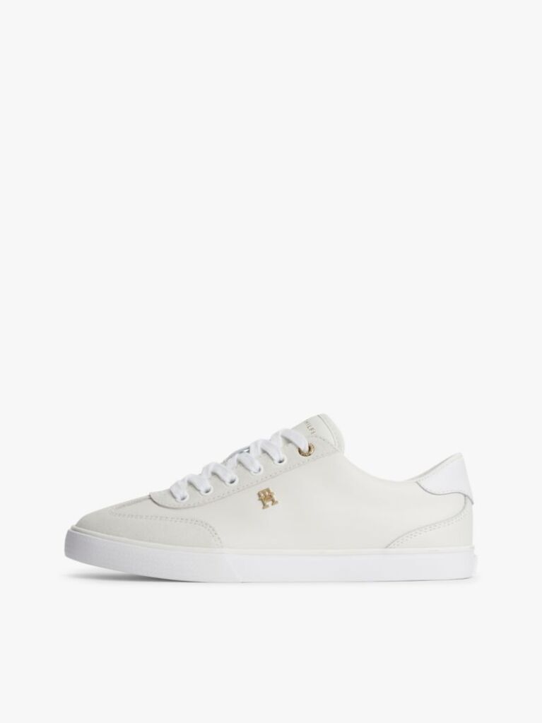 White Leather TH Monogram Vulcanised Trainers  Women