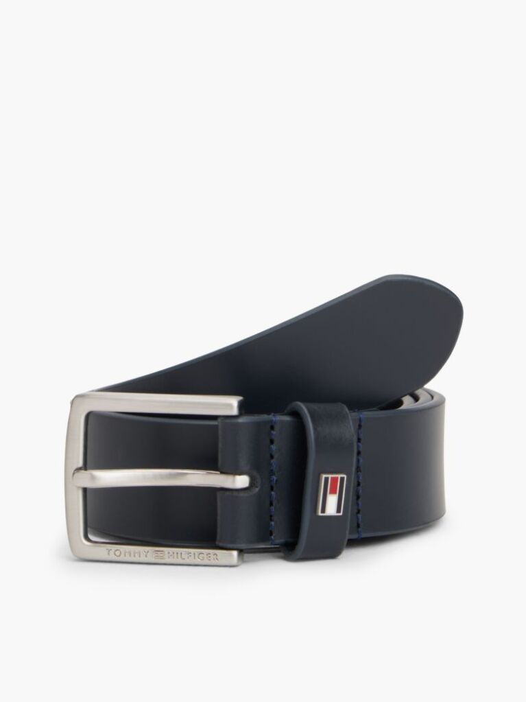 Blue Kids' Square Buckle Leather Belt  Kids Unisex