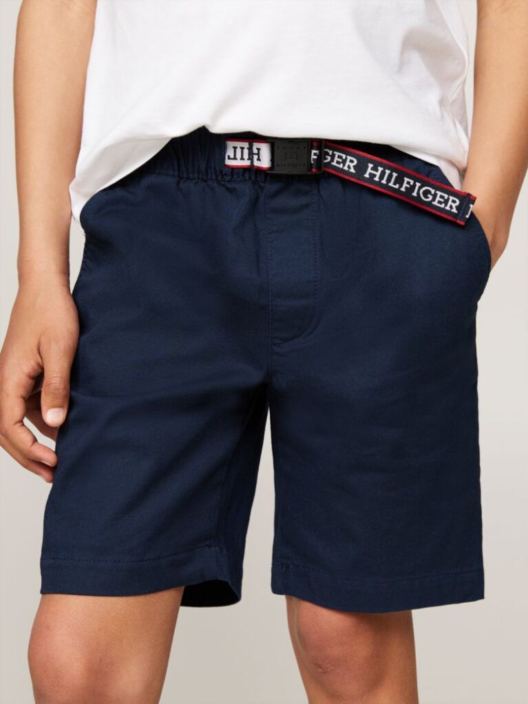 Blue Belted Chino Shorts  Boys