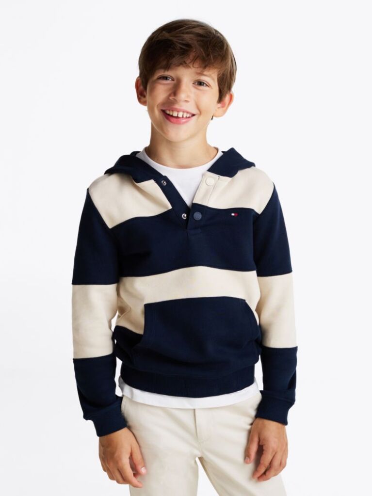 Multi Stripe Snap-Button Hoody  Boys