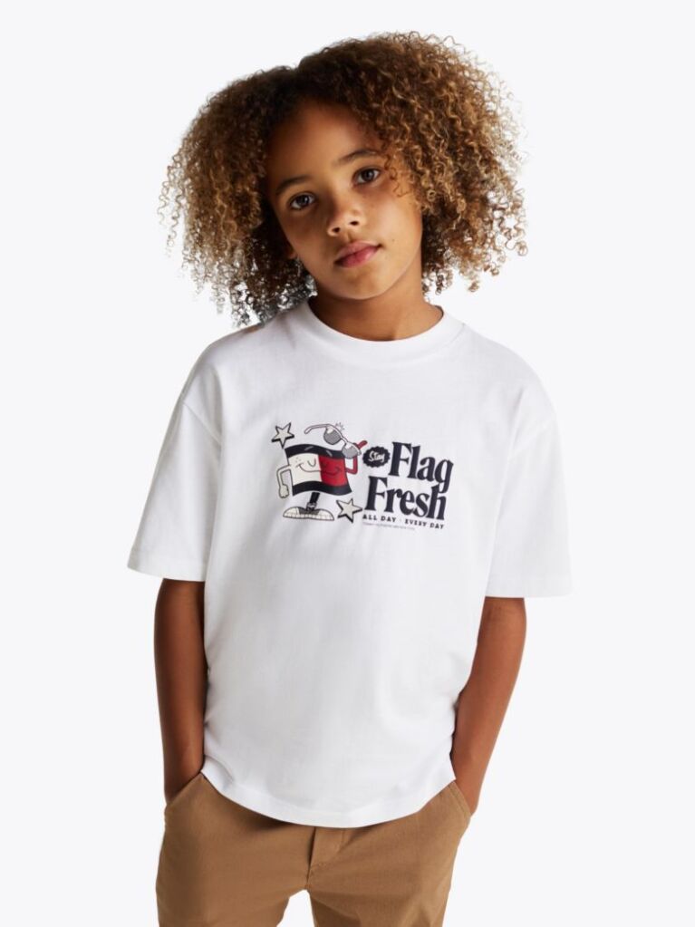 White Flag Slogan T-Shirt  Boys