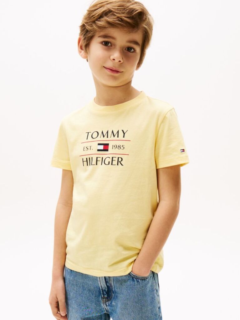 Yellow Logo Crew Neck T-Shirt  Boys
