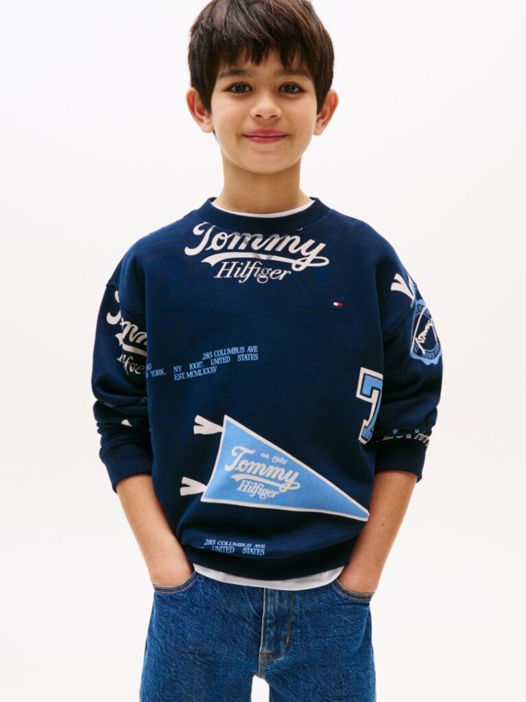 Blue All-Over Logo Print Sweatshirt  Boys