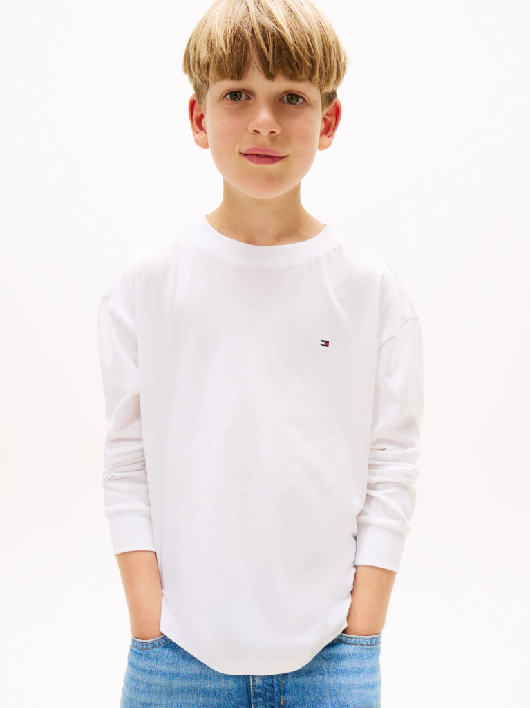 White Essential Jersey Long Sleeve T-Shirt  Boys