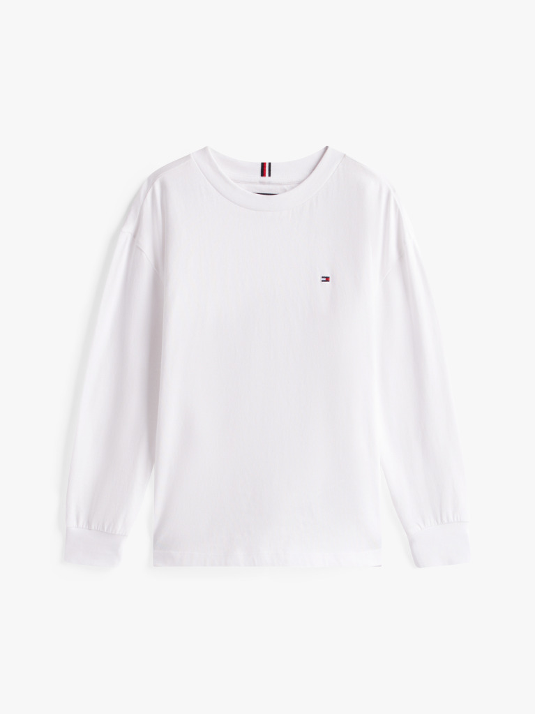 White Essential Jersey Long Sleeve T-Shirt  Boys
