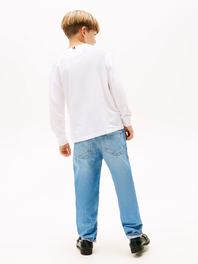 White Essential Jersey Long Sleeve T-Shirt  Boys