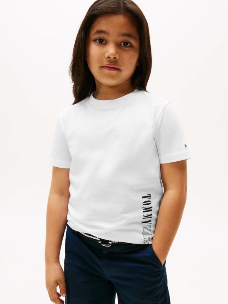 White Contrast Logo Graphic T-Shirt  Boys