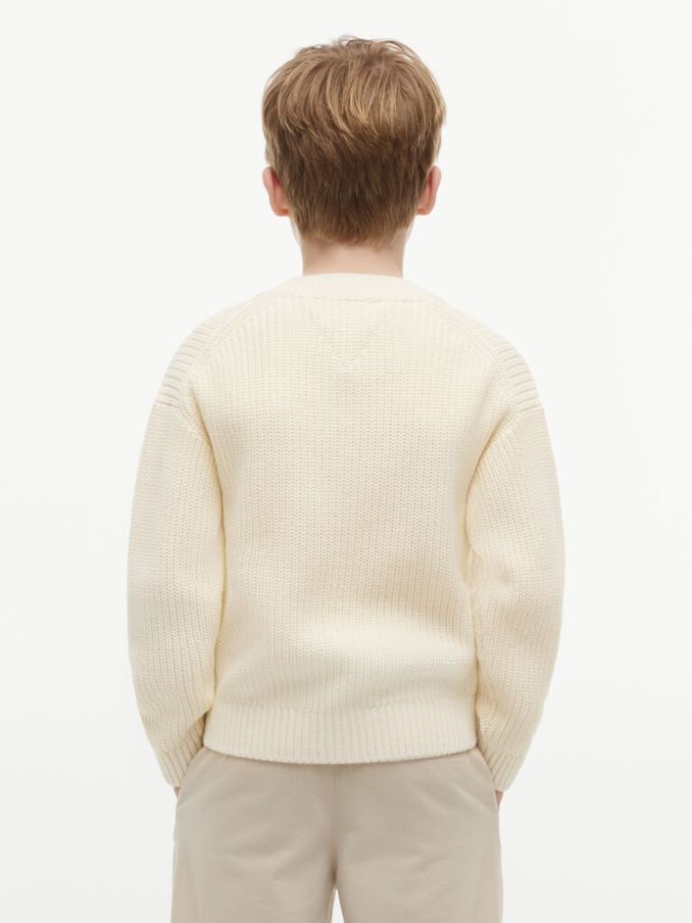 Beige Heritage Flag Chunky Knit Jumper  Boys