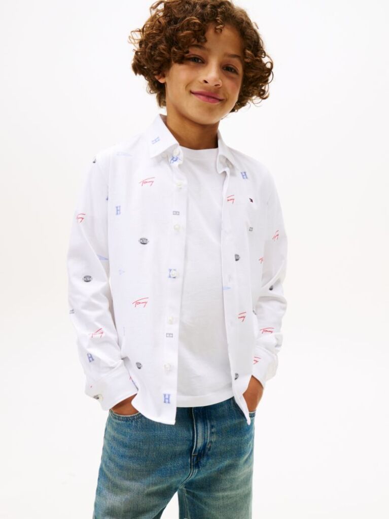 White Varsity Jersey Long Sleeve Shirt  Boys