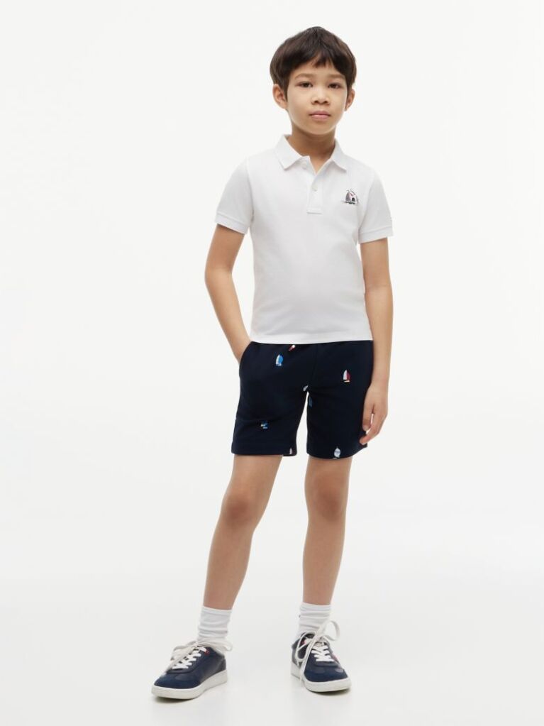 White Regular Fit Logo Polo Shirt  Boys