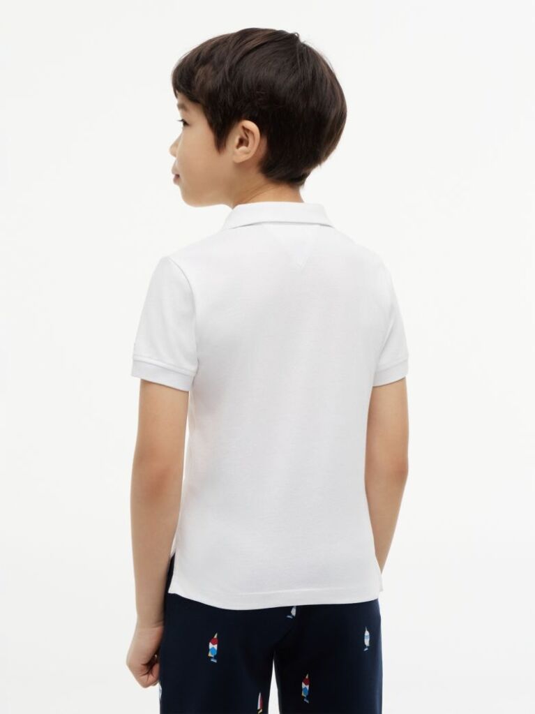White Regular Fit Logo Polo Shirt  Boys