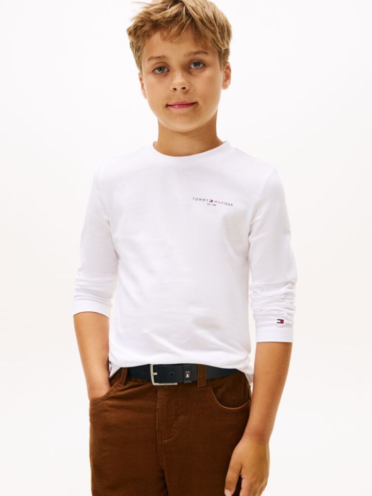 White Regular Fit Long Sleeve T-Shirt  Kids Unisex