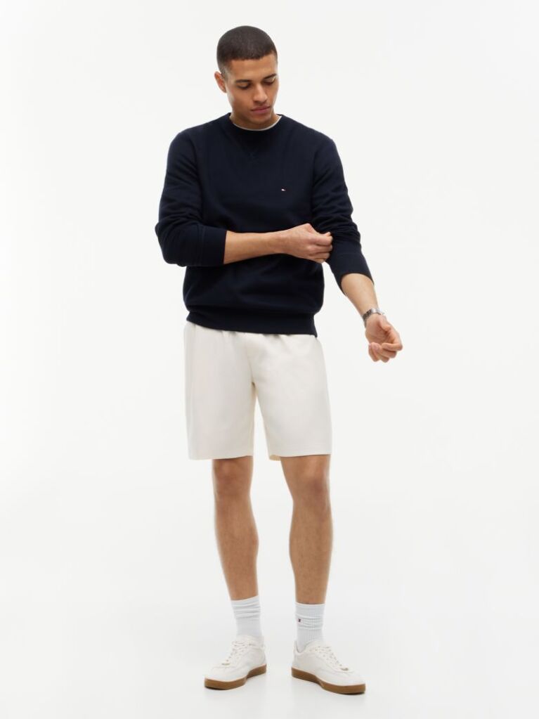 Blue Fleece Crew Neck Sweatshirt  Men