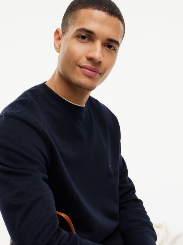 Blue Fleece Crew Neck Sweatshirt  Men