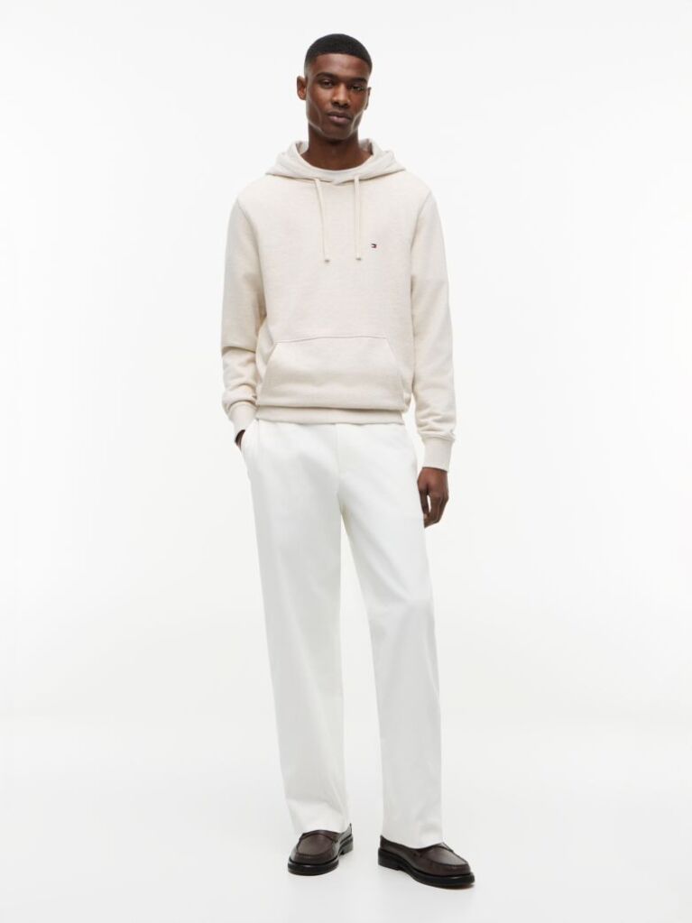 Beige Flag Embroidery Terry Hoody  Men