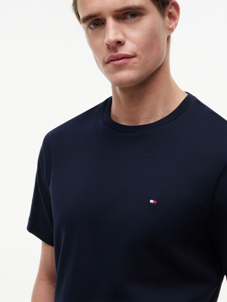 Blue Interlock Knit T-Shirt  Men