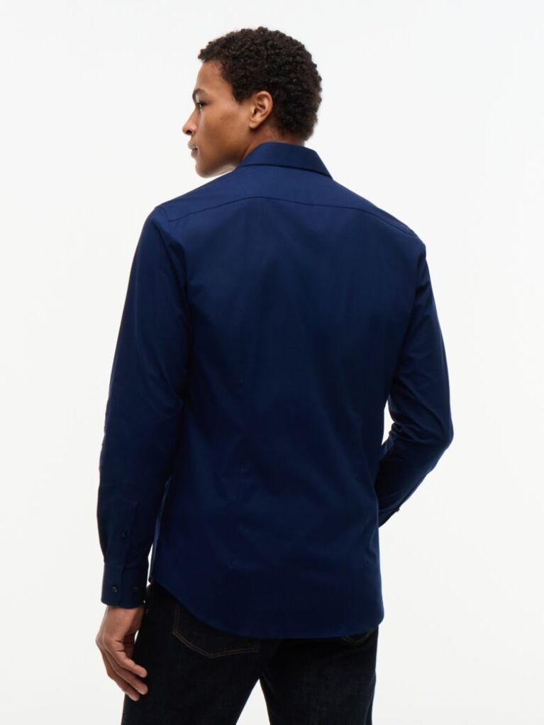Blue Flex Slim Fit Poplin Shirt  Men