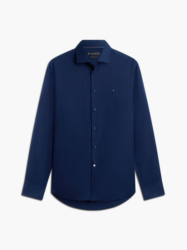 Blue Flex Slim Fit Poplin Shirt  Men