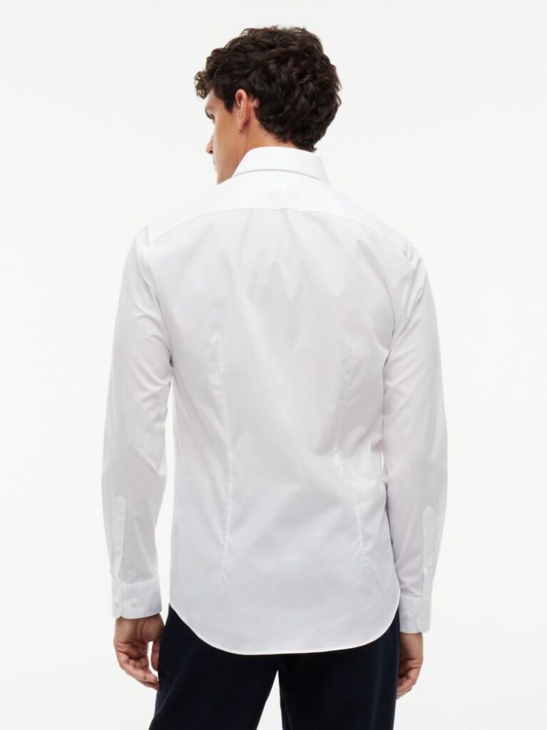 White Flex Slim Fit Poplin Shirt  Men