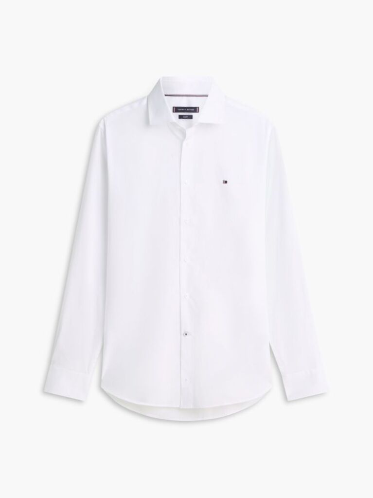 White Flex Slim Fit Poplin Shirt  Men