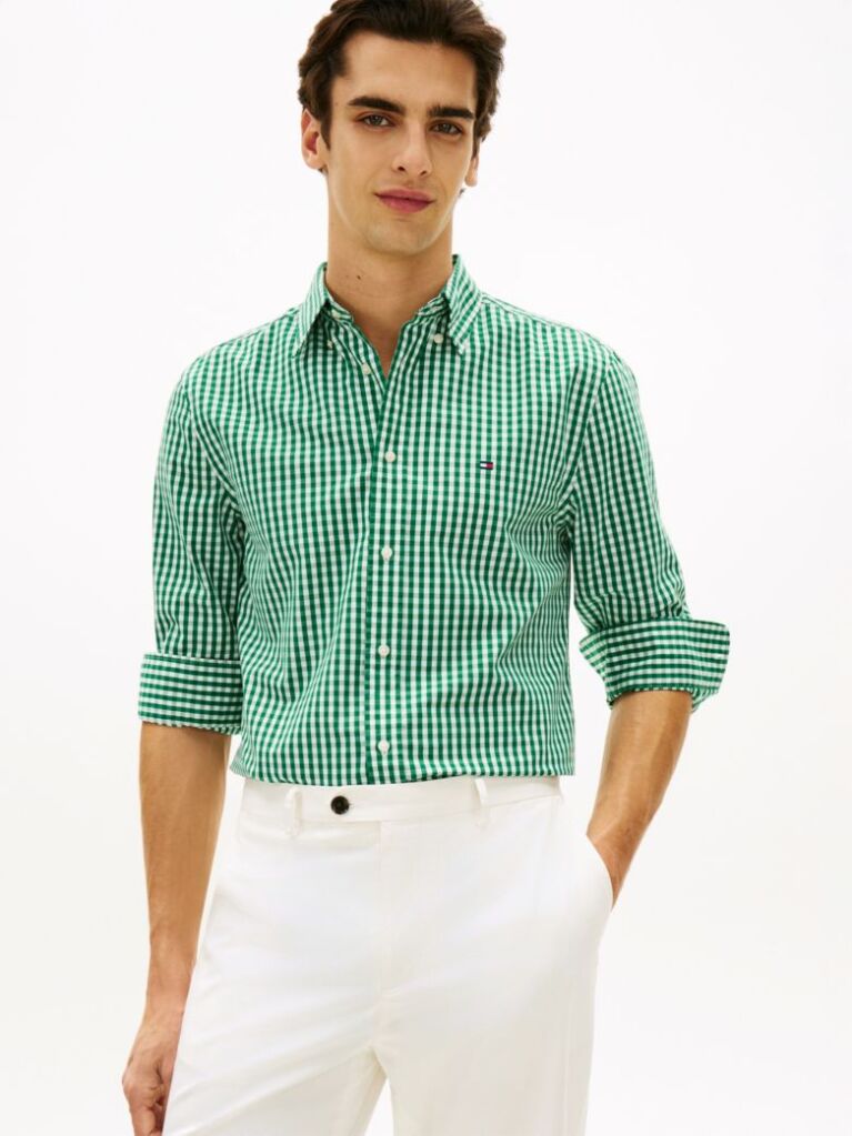 Multi TH Flex Regular Fit Gingham Check Poplin Shirt  Men
