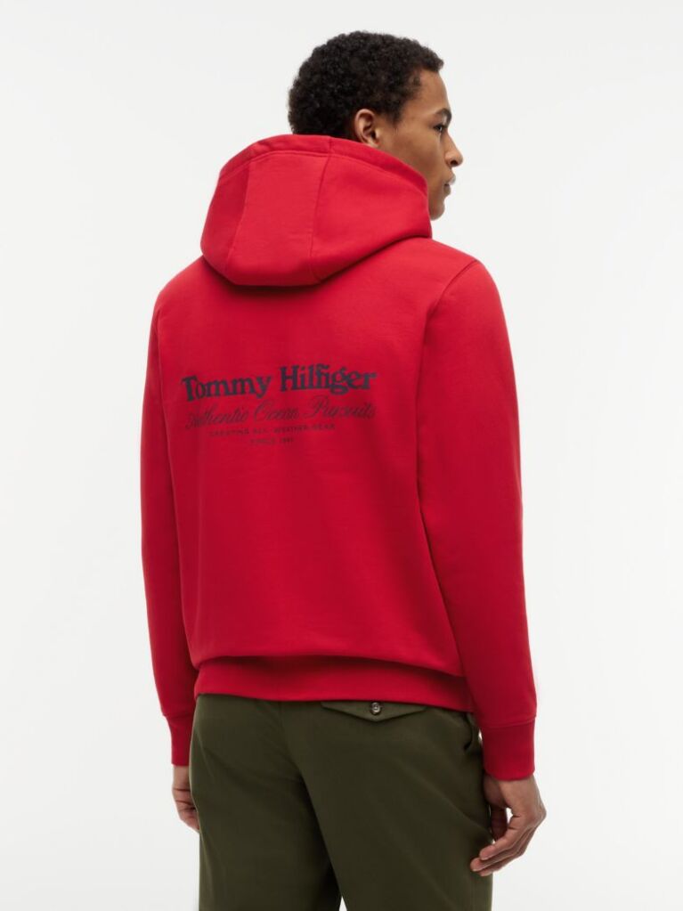 Red Back Graphic Relaxed Terry Hoody  Men