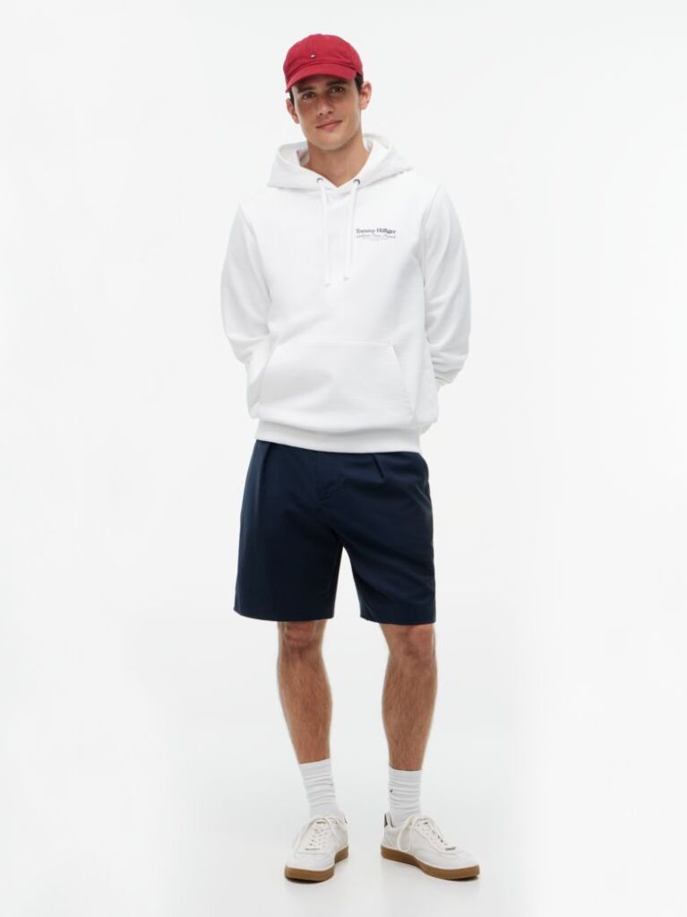White Back Graphic Relaxed Terry Hoody  Men