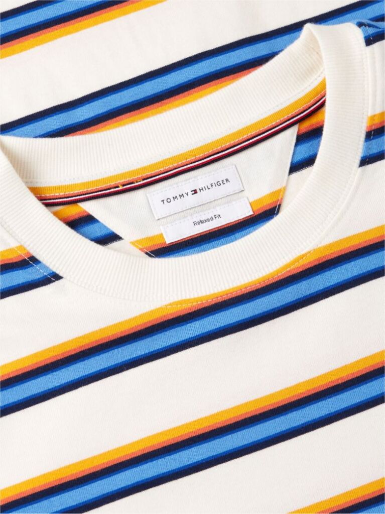 Multi Mixed Stripe Relaxed Jersey T-Shirt  Men