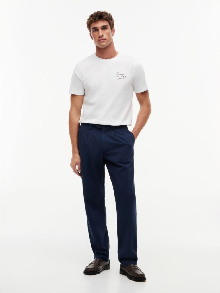 White Logo Jersey Crew Neck T-Shirt  Men