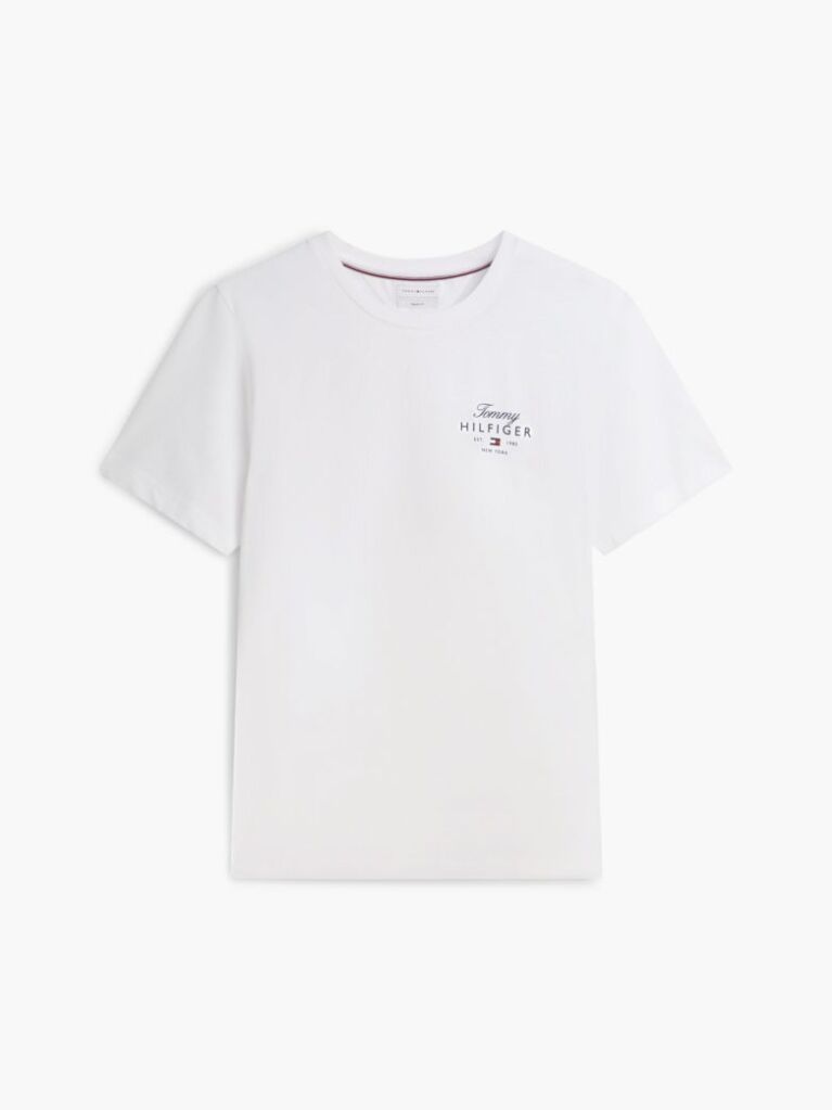 White Logo Jersey Crew Neck T-Shirt  Men
